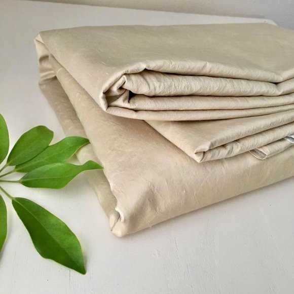 100% Dupioni Silk Rod Pocket Curtain Panel + Blackout Lining 80" L | Wheat - Picture 4 of 9